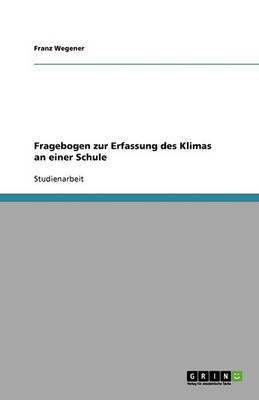 Book cover for Fragebogen zur Erfassung des Klimas an einer Schule