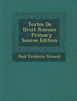 Book cover for Textes de Droit Romain