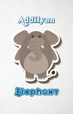 Book cover for Addilynn Elephant A5 Lined Notebook 110 Pages