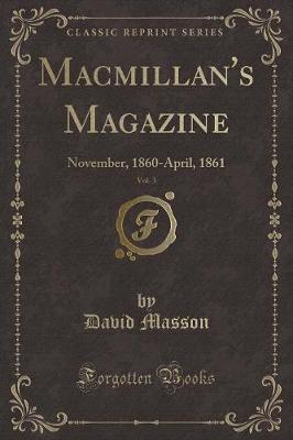 Book cover for Macmillan's Magazine, Vol. 3