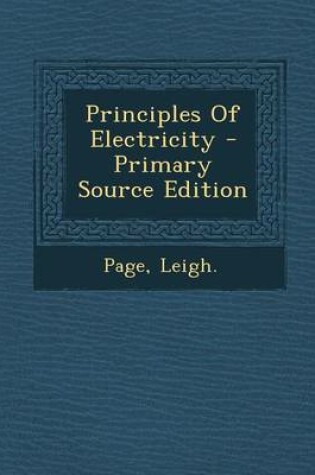Cover of Principles of Electricity