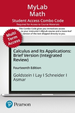 Cover of Mylab Math with Pearson Etext -- Combo Access Card -- For Calculus and Its Applications, Brief Version (Integrated Review) (24 Months)