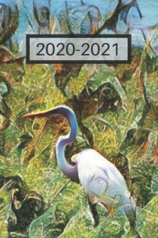 Cover of Pretty White Heron Great Egret by Lake Water Foul Bird Lover's Dated Weekly 2 year Calendar Planner