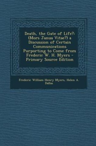 Cover of Death, the Gate of Life?