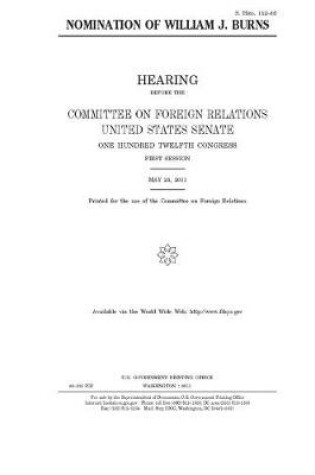 Cover of Nomination of William J. Burns