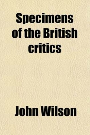 Cover of Specimens of the British Critics