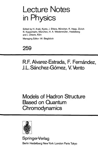 Cover of Models of Hadron Structure Based on Quantum Chromodynamics