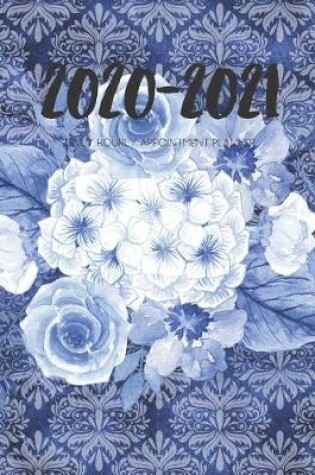 Cover of Daily Planner 2020-2021 Mandala Blue Flowers 15 Months Gratitude Hourly Appointment Calendar