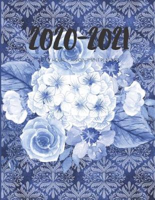 Book cover for Daily Planner 2020-2021 Mandala Blue Flowers 15 Months Gratitude Hourly Appointment Calendar