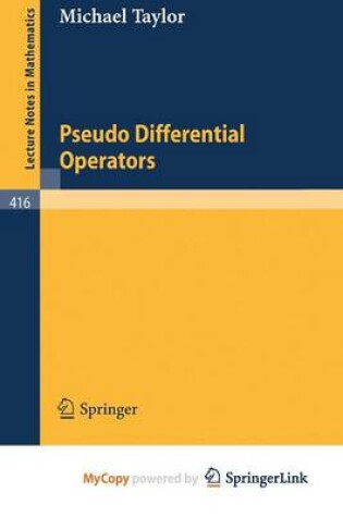 Cover of Pseudo Differential Operators