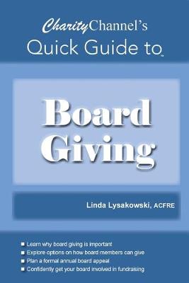Book cover for CharityChannel's Quick Guide to Board Giving