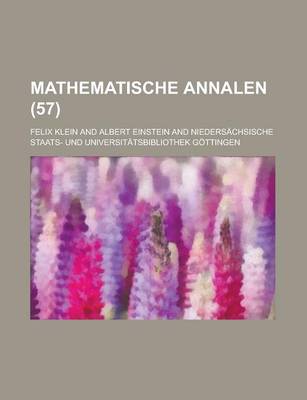 Book cover for Mathematische Annalen (57 )