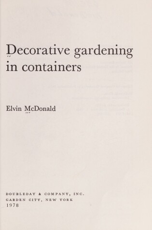 Cover of Decorative Gardening in Containers