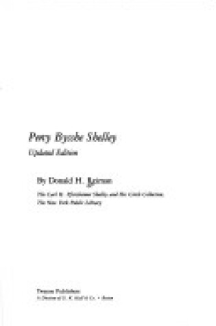 Cover of Percy Bysshe Shelley