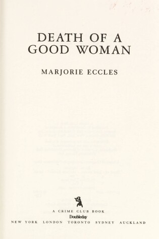 Cover of Death of Good Woman