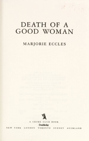 Book cover for Death of Good Woman