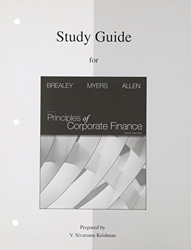 Book cover for Study Guide to Accompany Principles of Corp. Finance