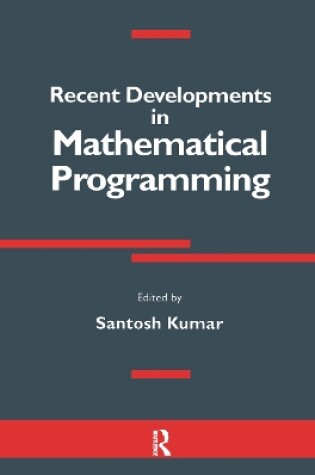 Cover of Recent Developments in Mathematical Programming