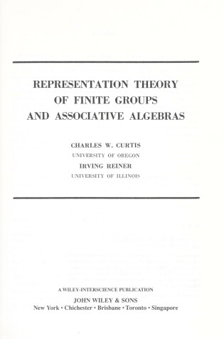 Cover of Representation Theory of Finite Groups and Associative Algebras