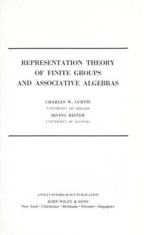 Cover of Representation Theory of Finite Groups and Associative Algebras