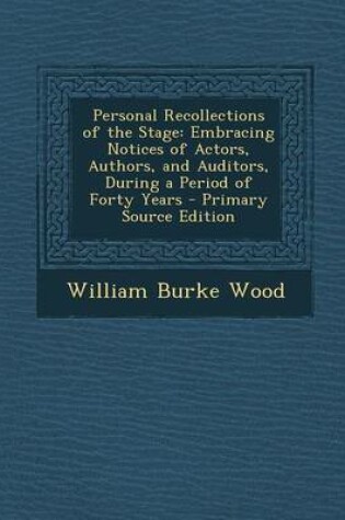 Cover of Personal Recollections of the Stage