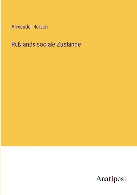 Book cover for Rußlands sociale Zustände