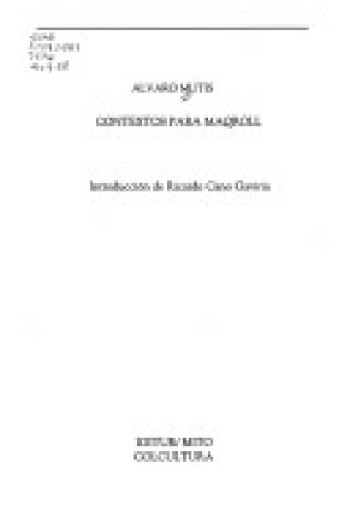 Cover of Contextos Para Maqroll