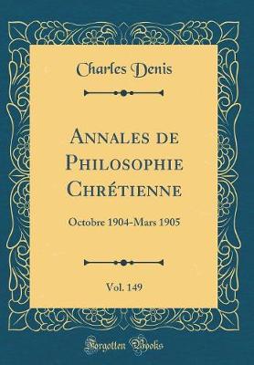 Book cover for Annales de Philosophie Chretienne, Vol. 149