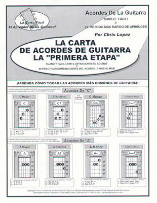 Book cover for La Carta De Acordes De Guitarra La "Primera Etapa": Aprenda Como Tocar Las Acordes Mas Comunes De Guittara!