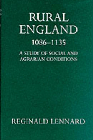 Cover of Rural England, 1086-1135