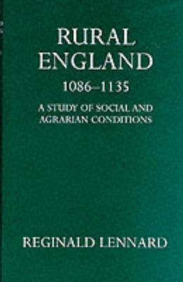 Book cover for Rural England, 1086-1135