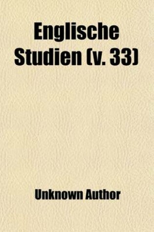 Cover of Englische Studien Volume 33