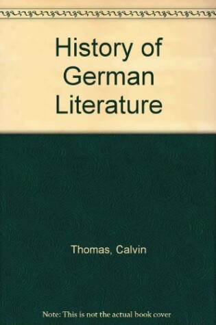 Cover of History of German Literature