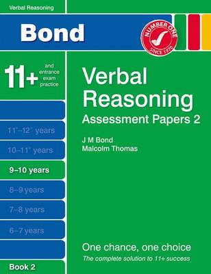 Book cover for Bond Assessment Papers Verbal Reasoning 9-10 Yrs Book 2