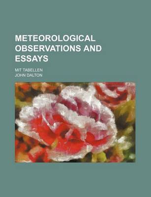 Book cover for Meteorological Observations and Essays; Mit Tabellen