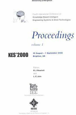 Cover of 2000 Knowledge-Based Intellgnt Elect Sys 3rd Conf