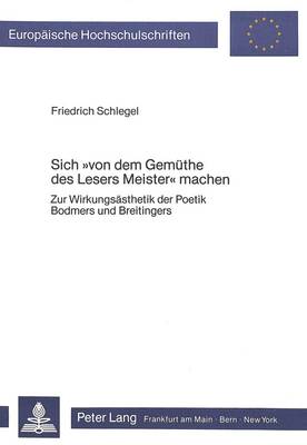 Book cover for Sich -Von Dem Gemuethe Des Lesers Meister- Machen