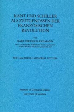 Cover of Kant und Schiller als Zeitgenossen der Franzoesischen Revolution