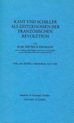 Book cover for Kant und Schiller als Zeitgenossen der Franzoesischen Revolution