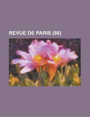 Book cover for Revue de Paris (88)