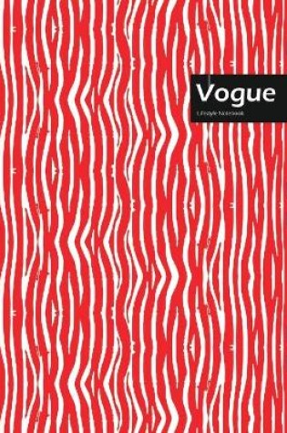 Cover of Vogue Lifestyle, Animal Print, Write-in Notebook, Dotted Lines, Wide Ruled, Medium Size 6 x 9 Inch, 144 Sheets (Red)