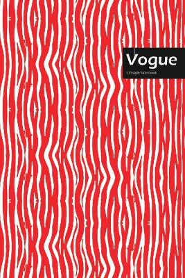 Book cover for Vogue Lifestyle, Animal Print, Write-in Notebook, Dotted Lines, Wide Ruled, Medium Size 6 x 9 Inch, 144 Sheets (Red)