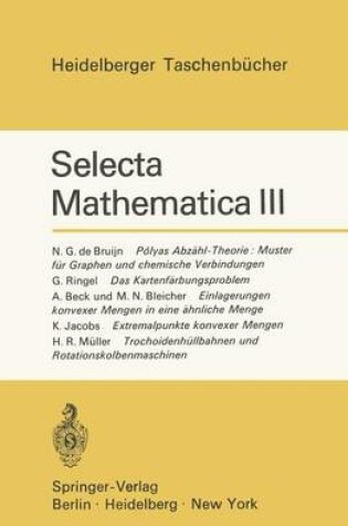 Cover of Selecta Mathematica III