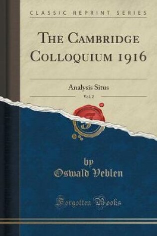 Cover of The Cambridge Colloquium 1916, Vol. 2