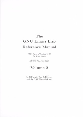 Book cover for The Gnu Emacs LISP Reference Manual