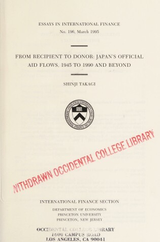 Cover of From Recipient to Donor