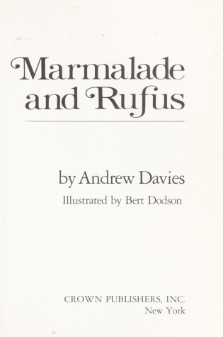 Cover of Marmalade and Rufus