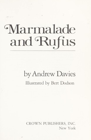 Cover of Marmalade and Rufus