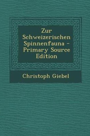 Cover of Zur Schweizerischen Spinnenfauna