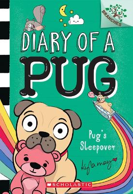 Book cover for Pug's Sleepover: A Branches Book (Diary of a Pug #6)